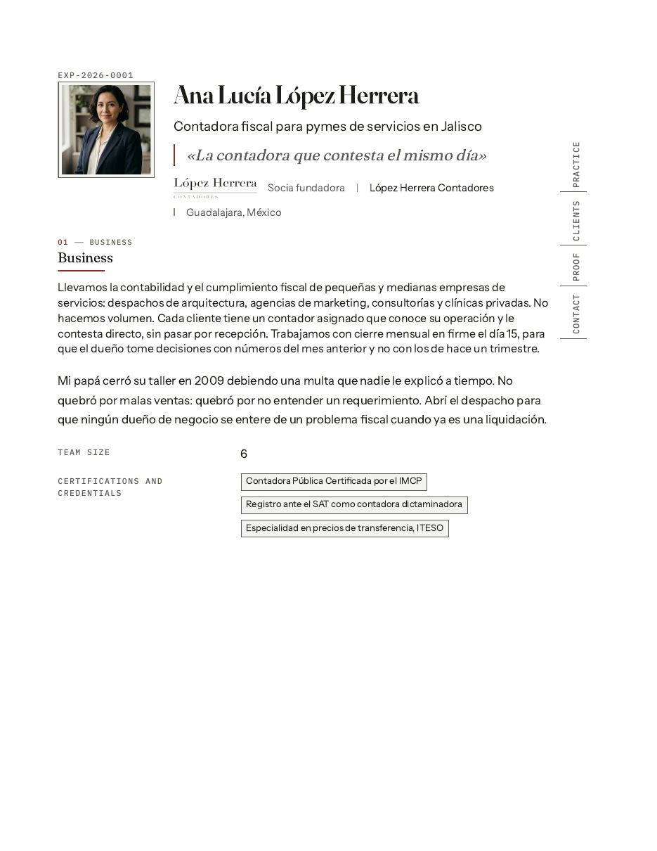 Página 1 del expediente de ejemplo